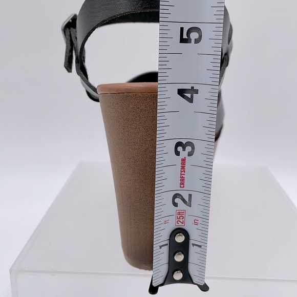 SM New‎ York Black Winter Chunky Platform Heels Sandals Shoes 70s 90s Y2K NIB - Picture 10 of 15